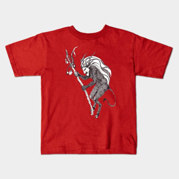 Krampus, the Alpine bogeyman Kids T-Shirt by LucyDreams